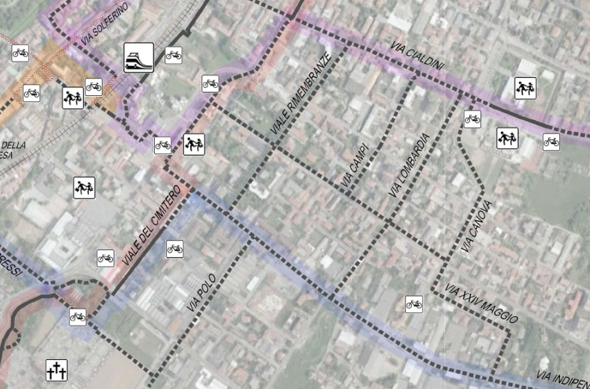  Comune di Meda-Collaborazione tecnico scientifica alla redazione Piano Particolareggiato del Centro, Mobilità Attiva, Documento programmatorio degli interventi previsti dal PGTU e supporto nell’analisi opere connesse A36 e alla rete ferroviaria