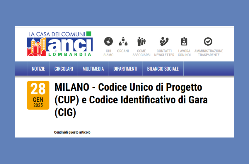  Codice Unico di Progetto (CUP) e Codice Identificativo di Gara (CIG)